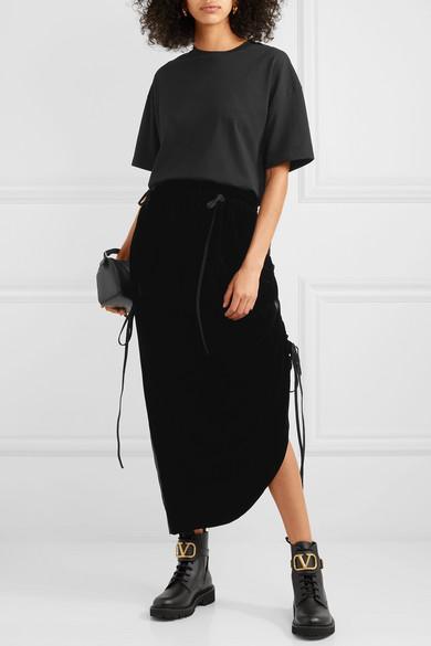 VALENTINO GARAVANI Dnu Pack Valentino Vlogo 35 Leather Combat Boot In Black