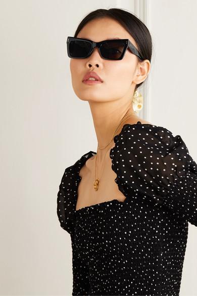 ZIMMERMANN Cipher Square-frame Acetate Sunglasses In Black
